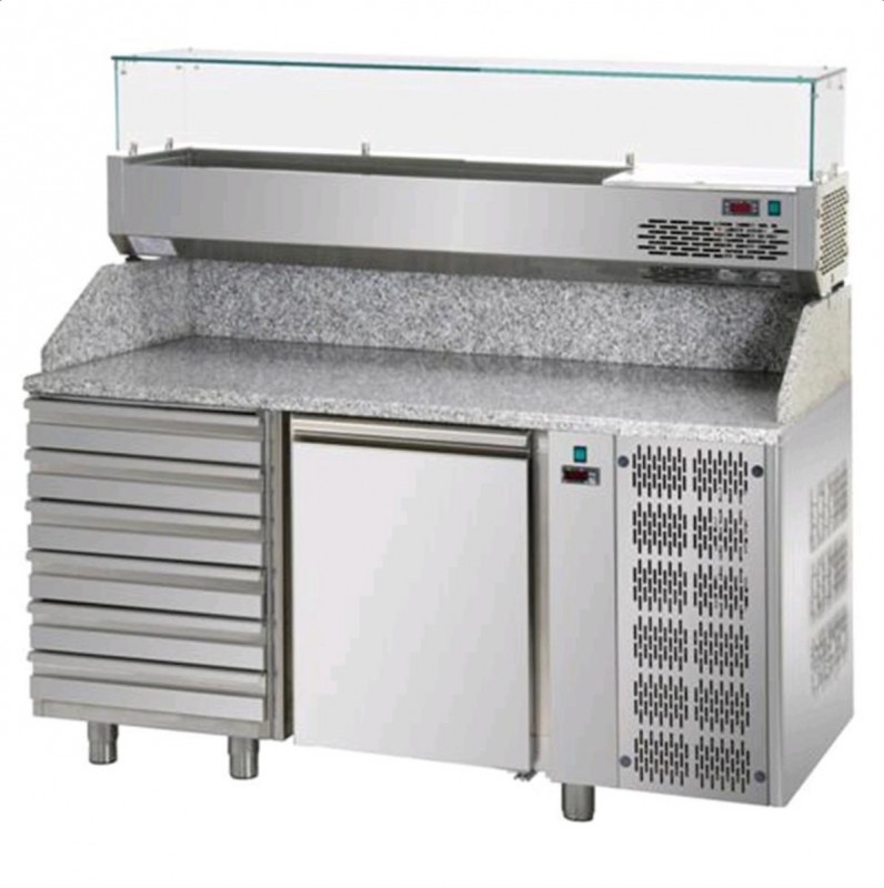 AFP / PZ02MIDC6 / VR4160VD pizzeria fridge counter in stainless steel
