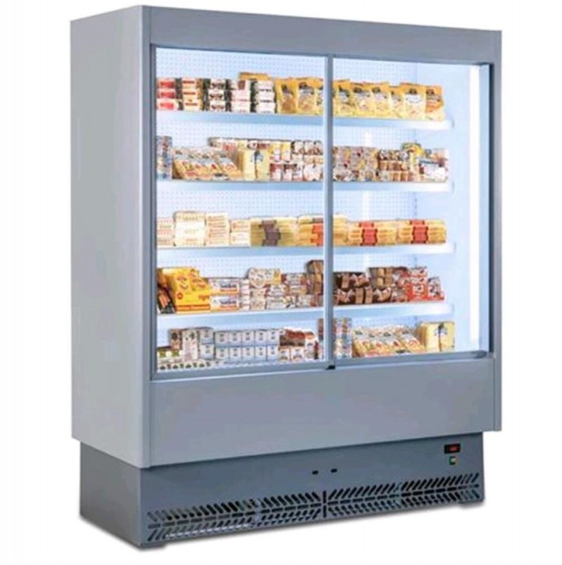 Refrigerated wall display with sliding doors AFP / vulcano vs 80 c inox