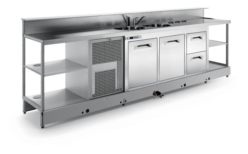 Static refrigerated bar counter BBL4000AB5P with provision for counter top