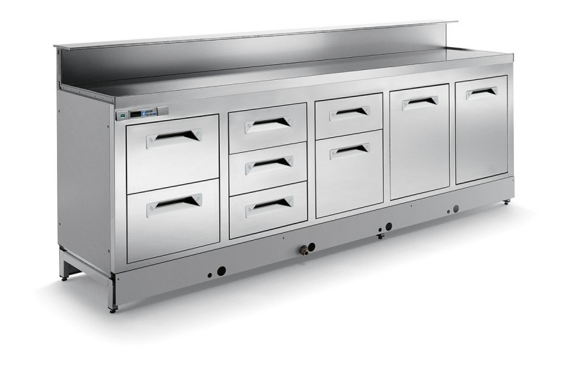 Static refrigerated bar counter BBL2000AB3P with provision for counter top