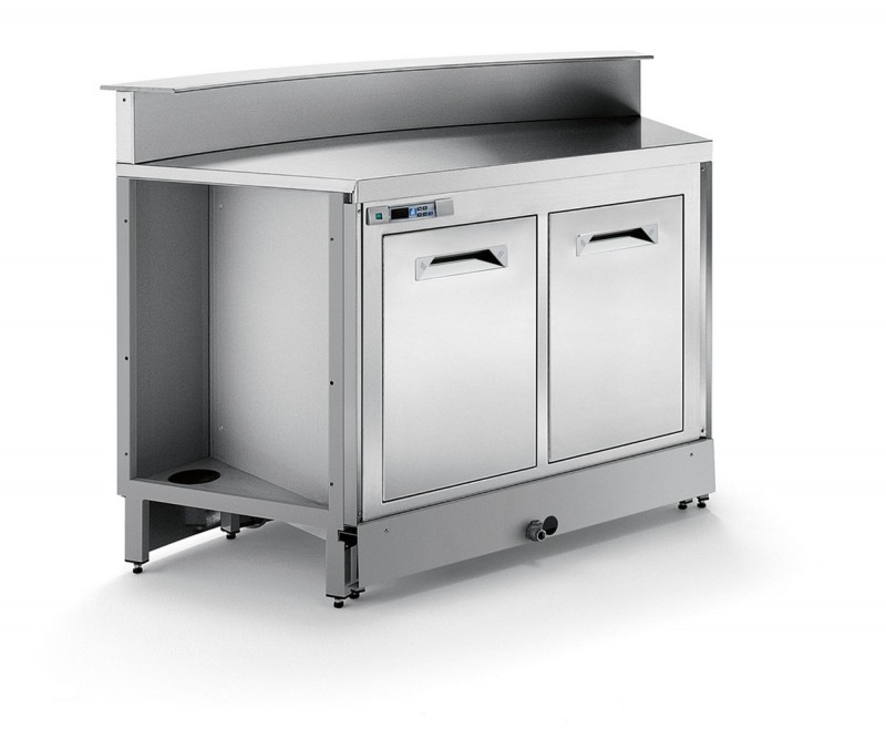 BBL1000AB static refrigerated bar counter with counter top setting