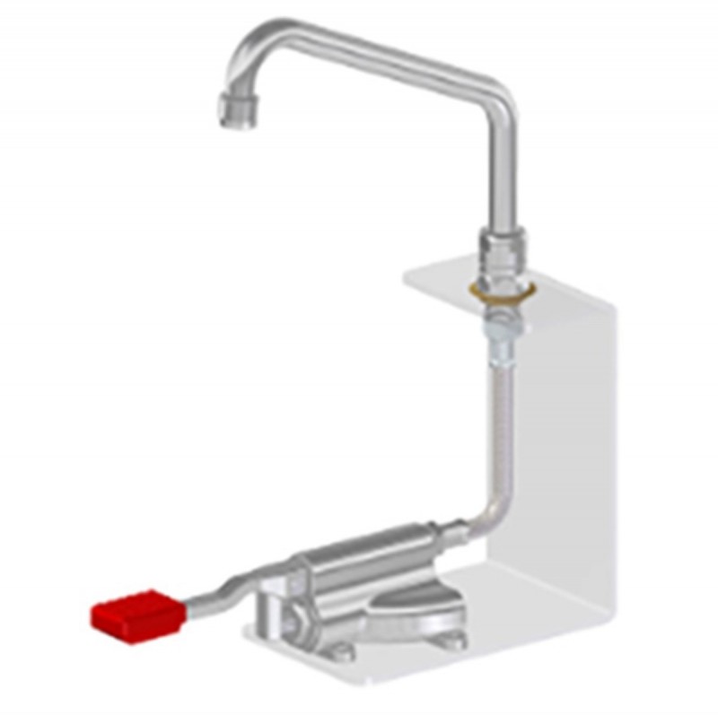 Foot operated hand basin and sink tap with AFP / WASH10 dispenser