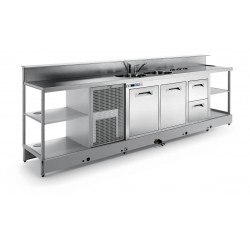 Static refrigerated bar counter BBL4000AB5P with provision for counter top