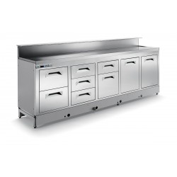 Static refrigerated bar counter BBL3000AB4P with provision for counter top