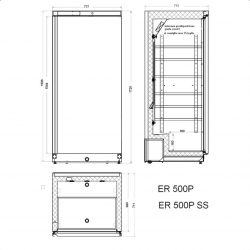 Professional vertical freezer AFP / ER500PSS in stainless steel