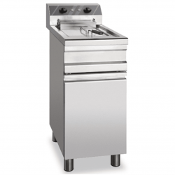 Commercial electric fryer AFP / S20FED mobile with door
