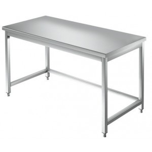 Stainless steel work table with frame on three sides