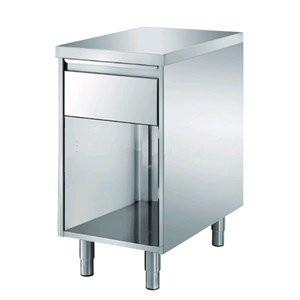 Stainless steel tables with drawers
