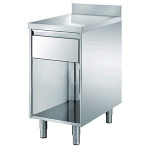 Stainless steel tables with drawer and upstand