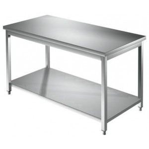 Stainless steel work table with lower shelf