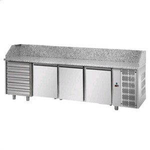 AFP / PZ04MIDC6 pizzeria fridge counter in stainless steel