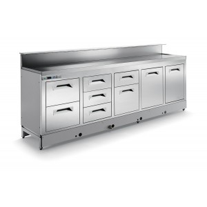 Bar counter refrigerated BBAR45CB7V with provision for counter top