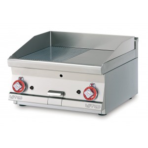 AFP / FTLRT-66GS gas fry top with 1/2 smooth plate 1/2 chrome grooved plate