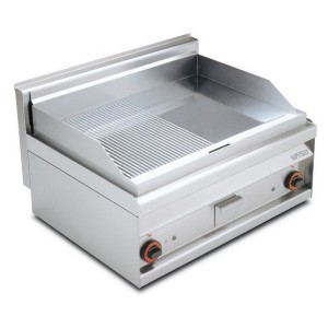 Electric fry top AFP / FTLR-8ETS with 1/2 smooth plate 1/2 chrome grooved plate