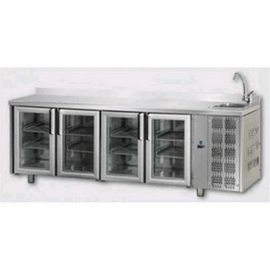 AFP / TF04MIDPVLAL pizzeria fridge counter in stainless steel